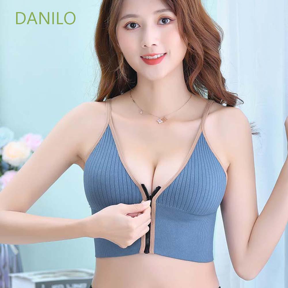 Áo lót cổ chữ V có khóa kéo thời trang quyến rũ cho nữ