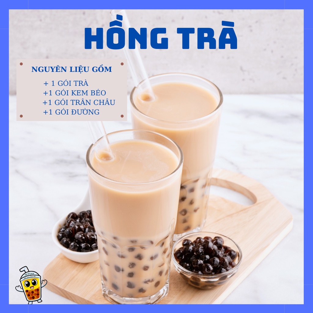 Set nguyên liệu làm trà sữa Thái xanh, Thái đỏ, hồng trà,truyền thống,phúc long-nguyên liệu làm trà sữa(không tính đá)