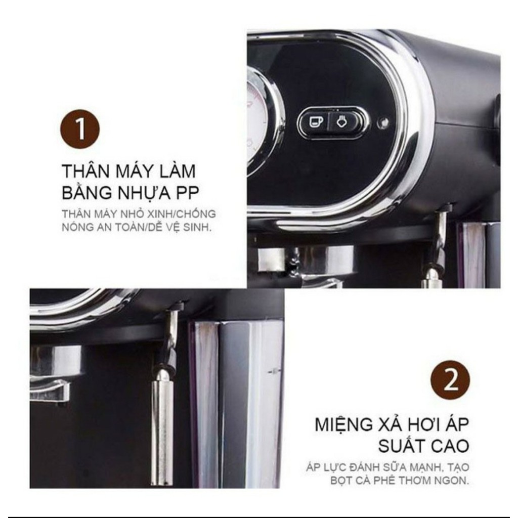 [Mã 11ELSALE hoàn 7% đơn 300K] Máy pha cafe Espresso, capuchino Tiross TS6211 (15bar ), Chính hãng, BH 12 tháng