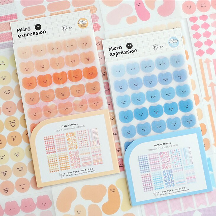 Bộ 10 tấm sticker dán trang trí hình mặt cười dễ thương xinh xắn