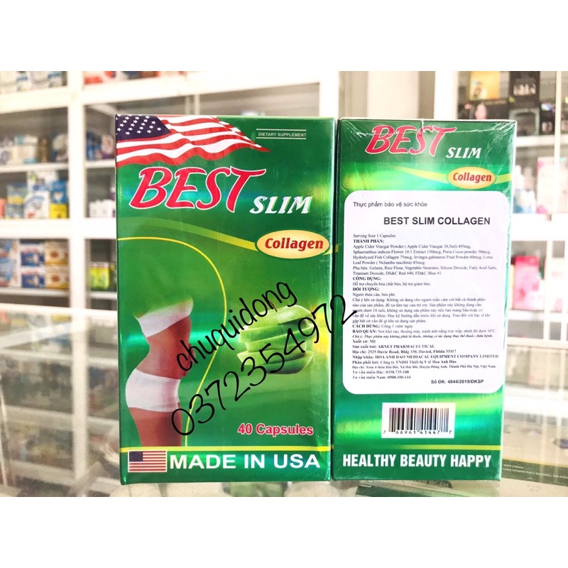 Giảm cân Best slim collagen hộp 40viên