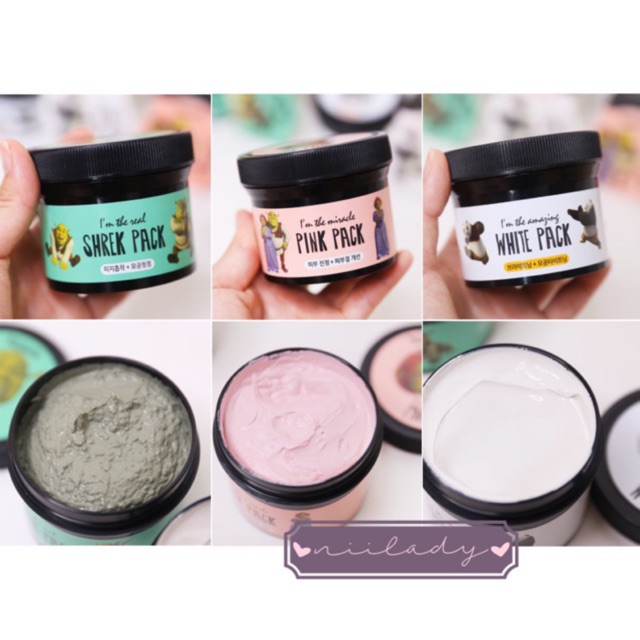 [Mã 1911FMCGSALE giảm 8% đơn 500K] Mặt nạ ĐẤT SÉT Dreamworks I'm The Real Shrek Pack / Cica Shrek Pack