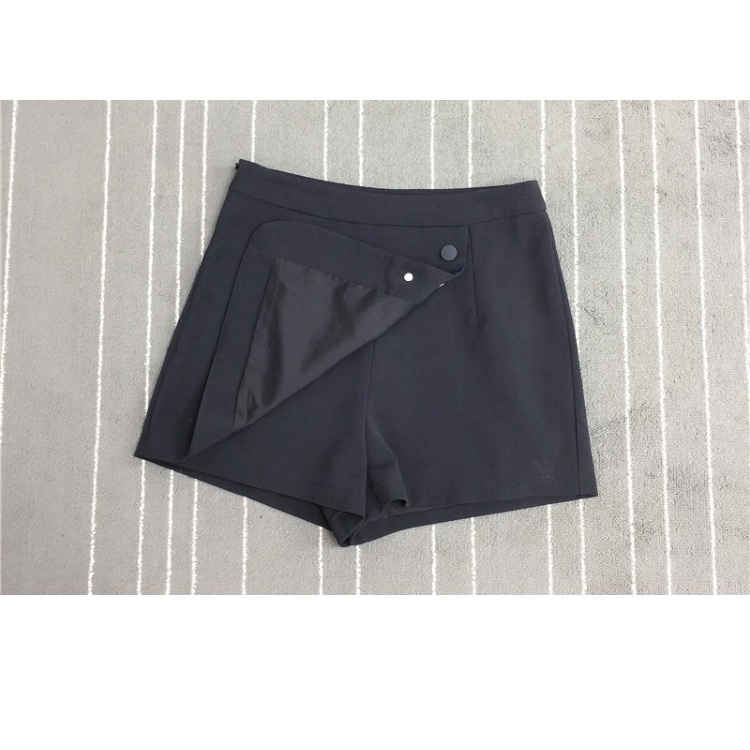 Quần Short nữ Giả Váy Vạt Lệch Lưng Cao đủ size - Quần Đùi Nữ Khuy Lệch Chất  Tuyết Mưa Z024