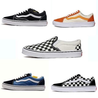 👟👟giày sneaker vans old school màu trắng đen cho nam nữ không dây giày học sinh hàng replica 1:1