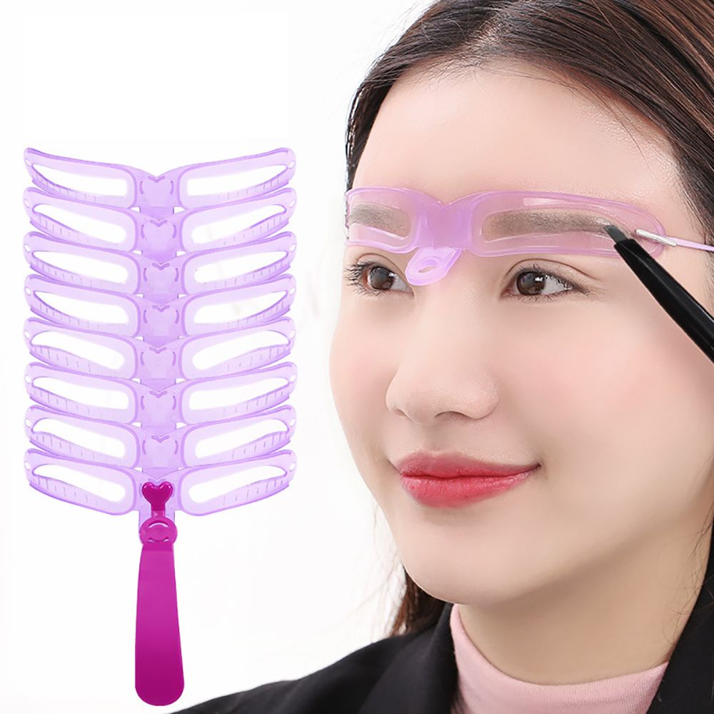 Bộ 8 Khuôn In Vẽ Lông Mày Có Thể Tái Sử Dụng