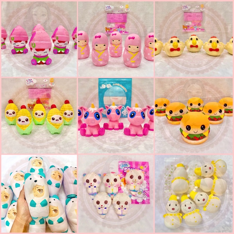 Đồ Chơi Squishy Các Loại Bánh Kẹo Hình Cho Các Bé Dễ Thương Kèm Bao Bì