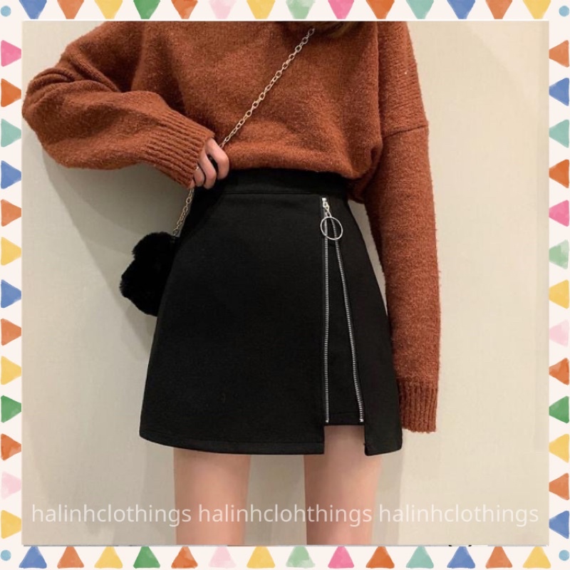 Chân váy chữ A dáng ngắn có khoá kéo ngược M365