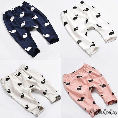 Hot Fashion Baby boys Children Cartoon Whale 100% Cotton Pants