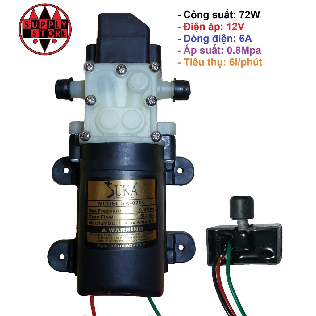 máy bơm nước mini 12v - bơm tắng áp mini 12v + điều chỉnh tốc độ  12v