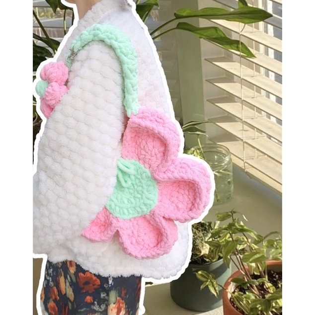 Móc khoá len hoa - Flower keychain crochet