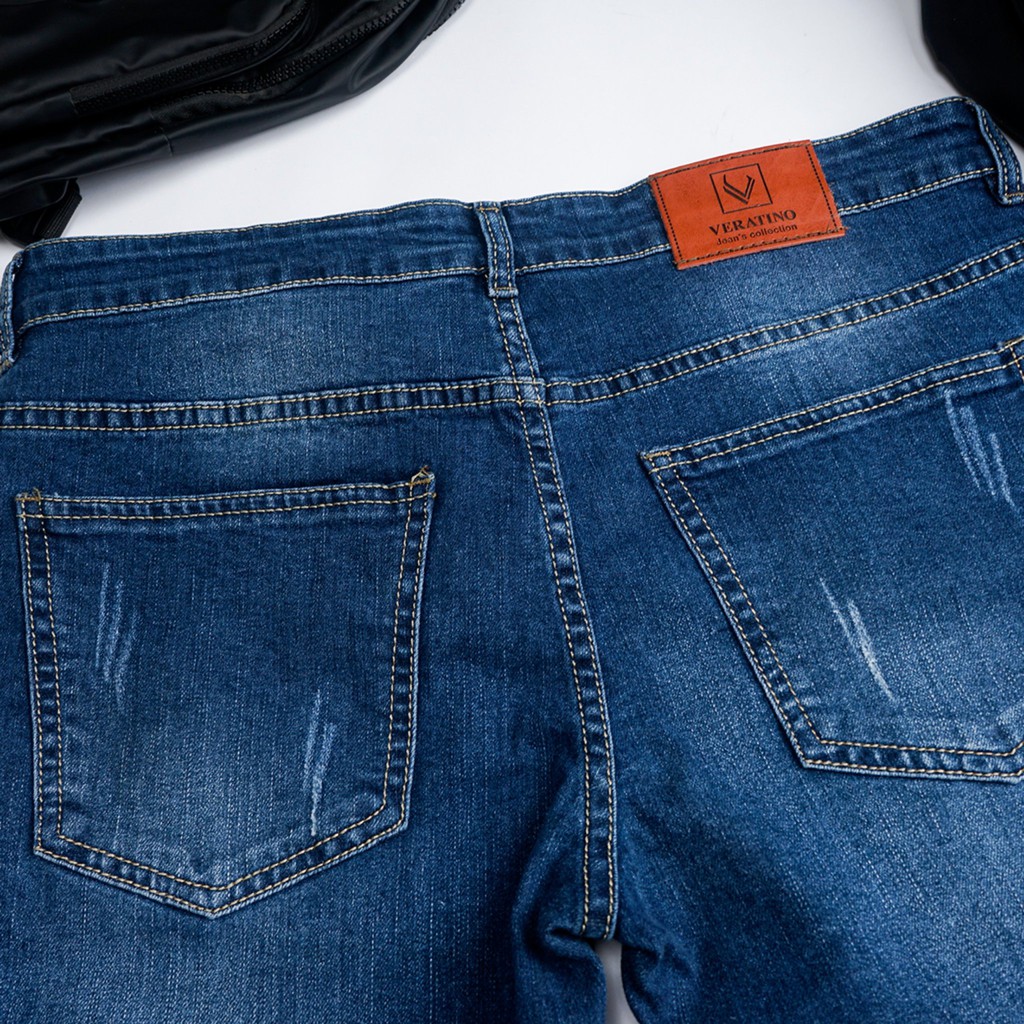 Quần jean nam VERATINO vải cao cấp không phai giữ phom, quần dáng côn co giãn nhẹ | BigBuy360 - bigbuy360.vn