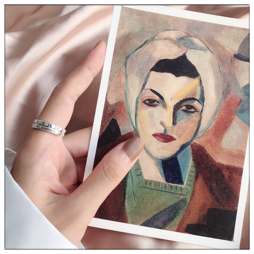 Nhẫn hở khắc số la mã retro thời trang cho học sinh