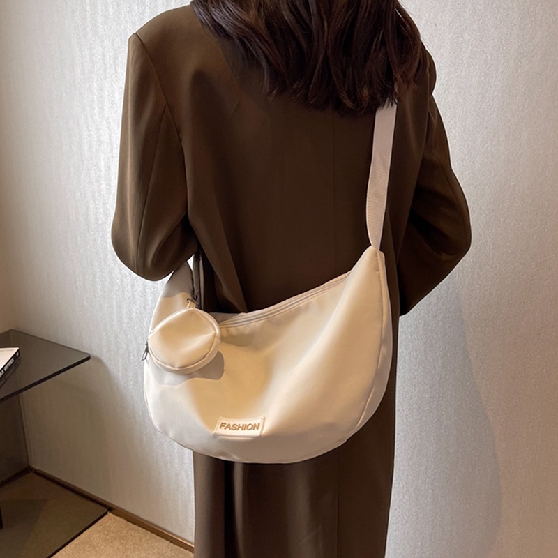 Túi Đeo Chéo Vai Đa Chức Năng Sức Chứa Lớn Màu Trơn Dễ Phối Đồ Phong Cách Harajuku Cho Nữ