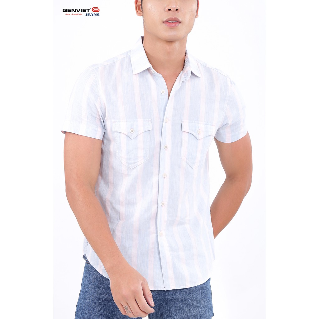 Áo sơ mi cộc tay nam T3321L416 GENVIET | BigBuy360 - bigbuy360.vn