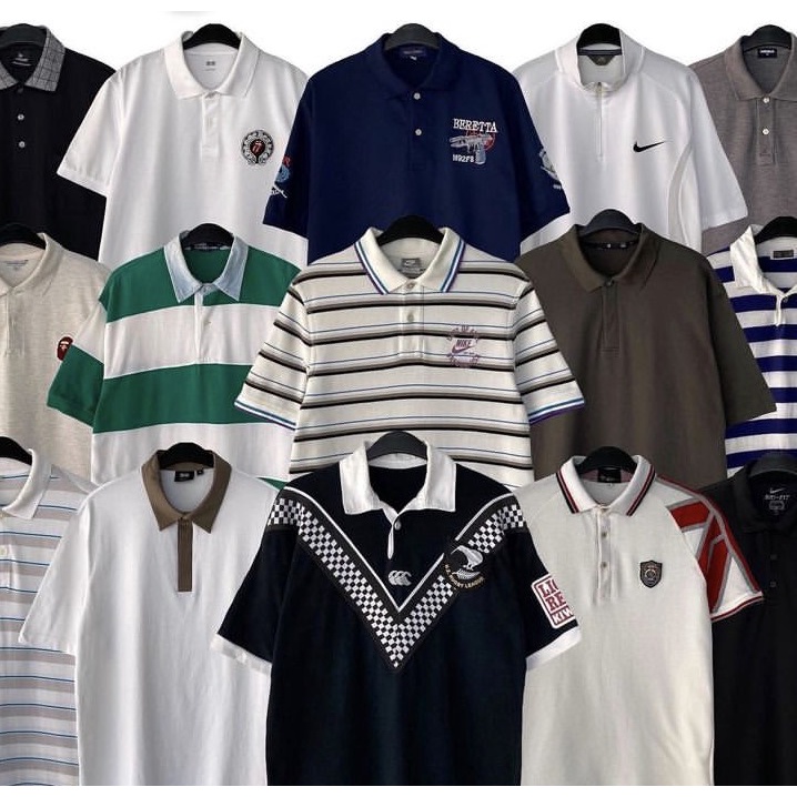 Áo polo unisex tay lỡ form rộng 2hand, áo thun có cổ nam nữ chất cotton cá sấu mềm và mát, logo thêu – Rew2022 Mẫu 6