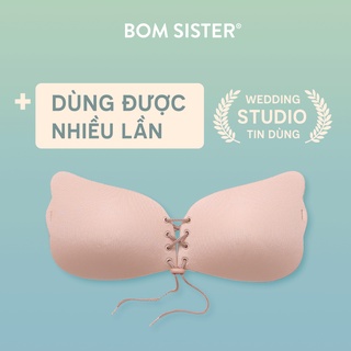 Áo lót dán vải kèm dây rút, áo dán nâng ngực tạo khe ngực chuyên mặc trang phục hở lưng BOM SISTER AD652