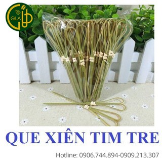 Tăm Xiên Tre Trang Trí Cocktail Tròn - Trái tim