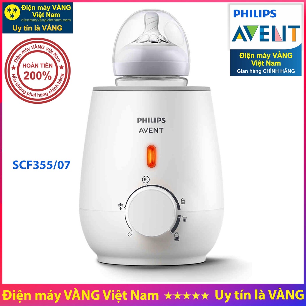 Máy hâm sữa và thức ăn siêu tốc Philips Avent SCF355/07 SCF358/00 [Cam kết hàng chính hãng]