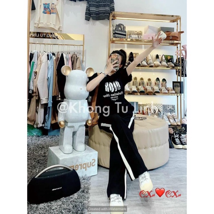 ÁO PHÔNG NỮ TRƠN CHỮ D.I.O.R THỔ CẨM FROM RỘNG