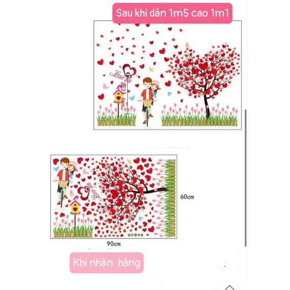 Decal dán tường tình nhân dán phòng ngủ