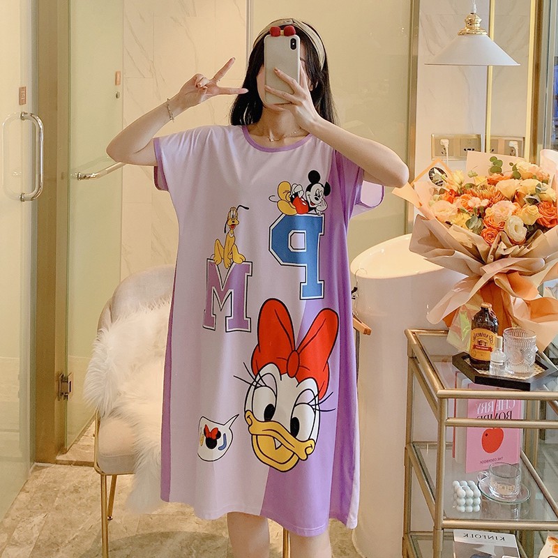 Váy Ngủ 🌹FREESHIP🌹 Váy Nữ Đẹp Dáng Suông Chất Cotton Mát, Mịn Họa Tiết Dễ Thương Siêu Rẻ Hàng Loại 1 Siêu Hót AN13