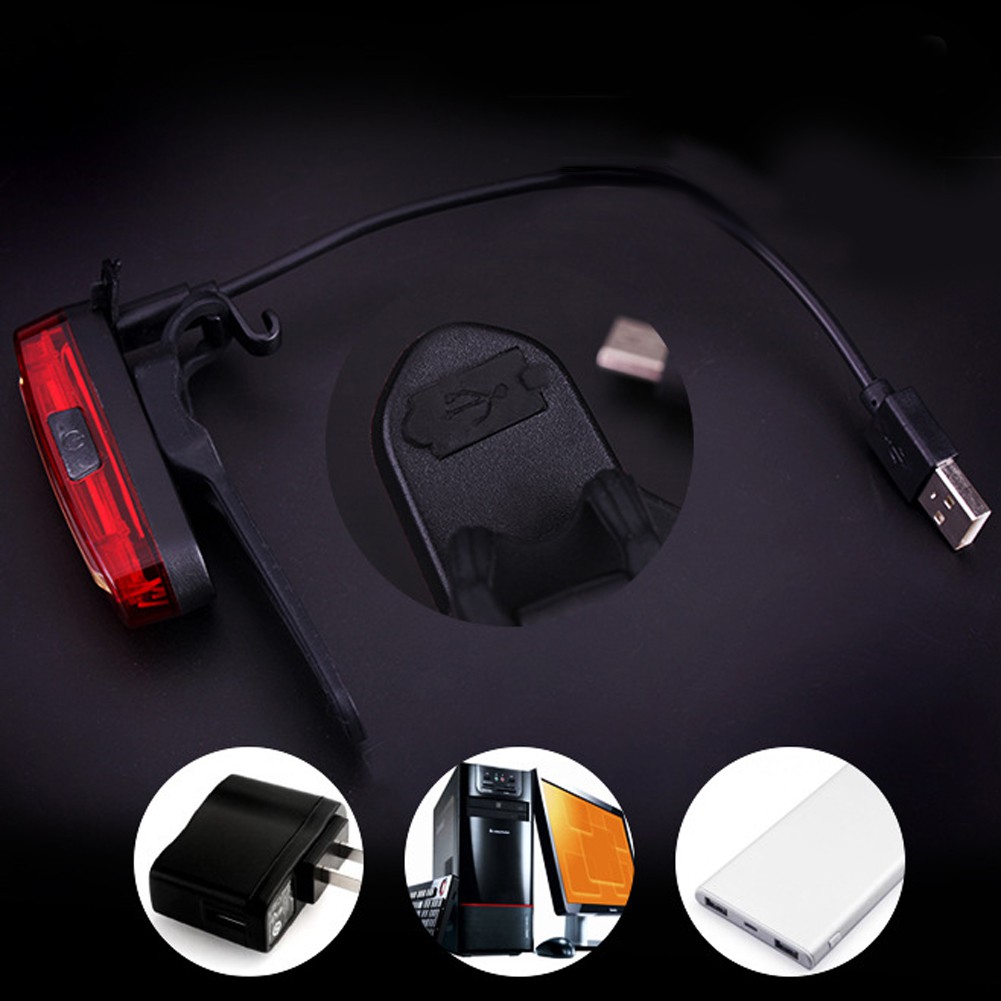 USB Rechargeable COB LED Bicycle Bike Cycling Front Rear Tail Light Lamp