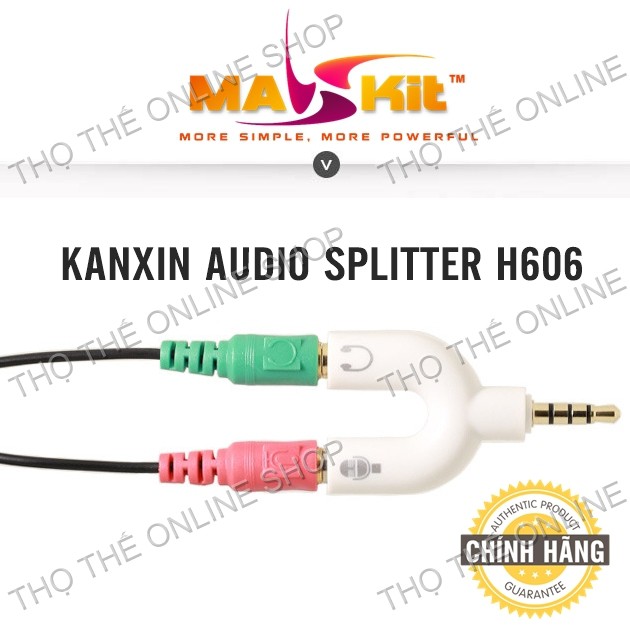 Jack chia mic và tai nghe KaiXin Audio Splitter H606 - CHÍNH HÃNG