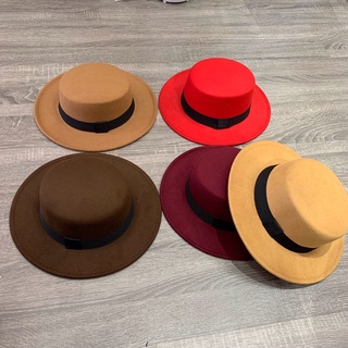 Mũ Nón Gaucho Nam Nữ Nỉ Lót Vành 7cm Đai Đen SHOPNONRE (Đóng Khung Bảo Vệ Nón)