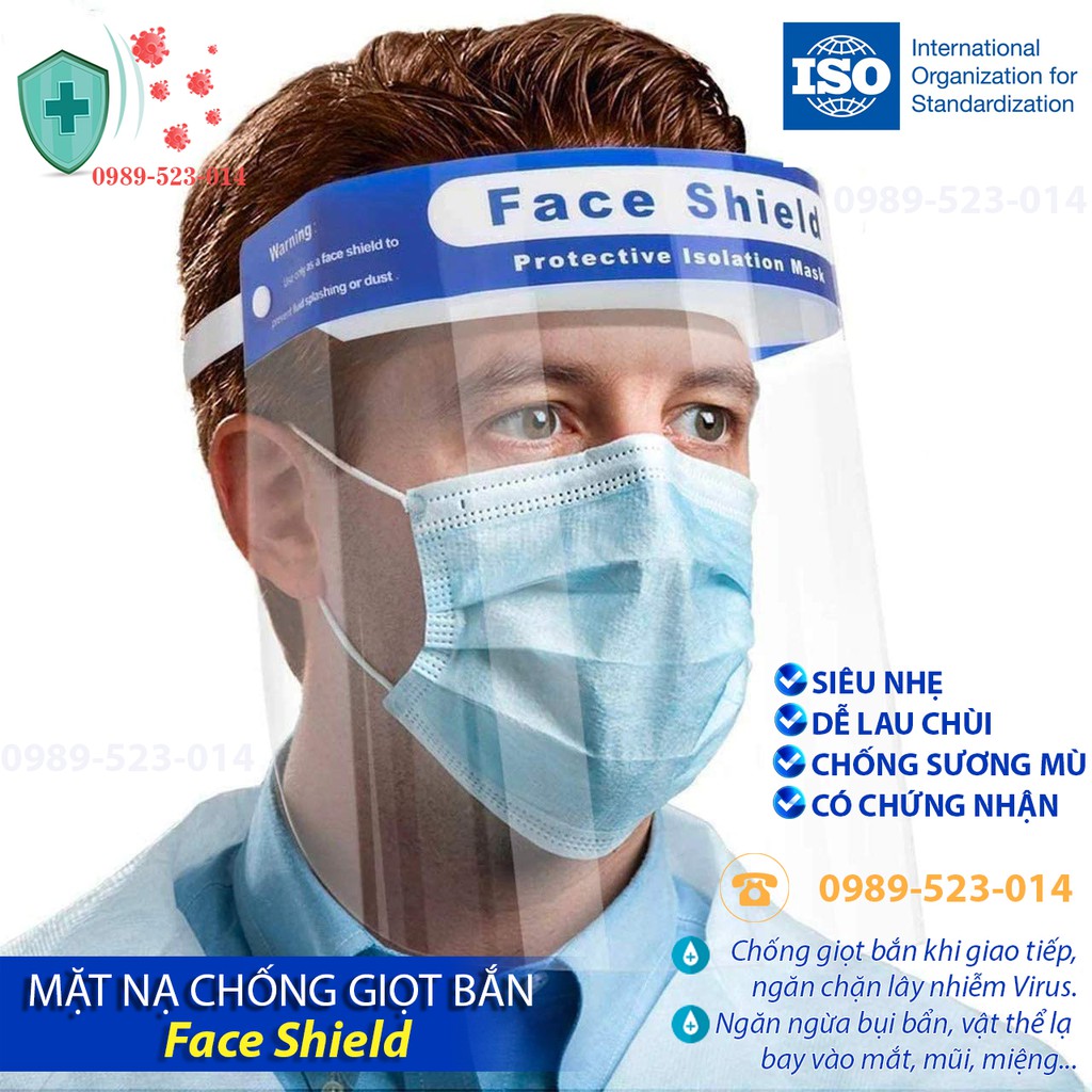 Tấm Chắn Chống Giọt Bắn, Ngăn Nước Bọt, Che Kín Mặt Bằng Nhựa PVC Trong Suốt