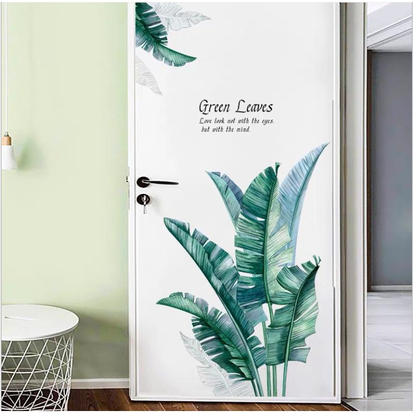 Decal trang trí tường - Lá Chuổi Xanh Green Leaves