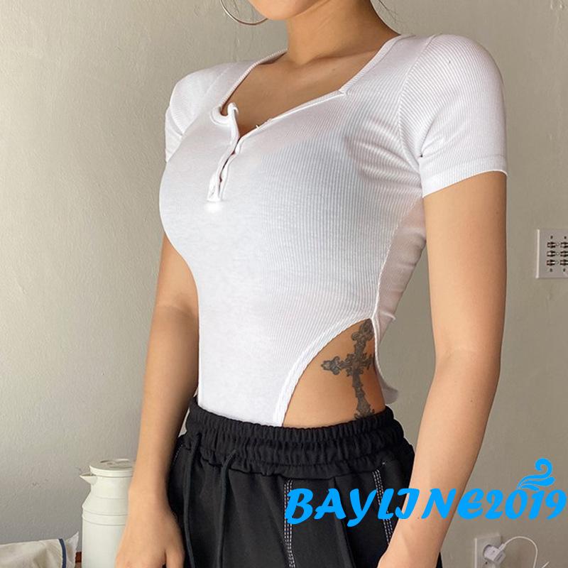 Bộ Jumpsuit Ngắn Tay Cổ Vuông Thời Trang Dành Cho Nữ