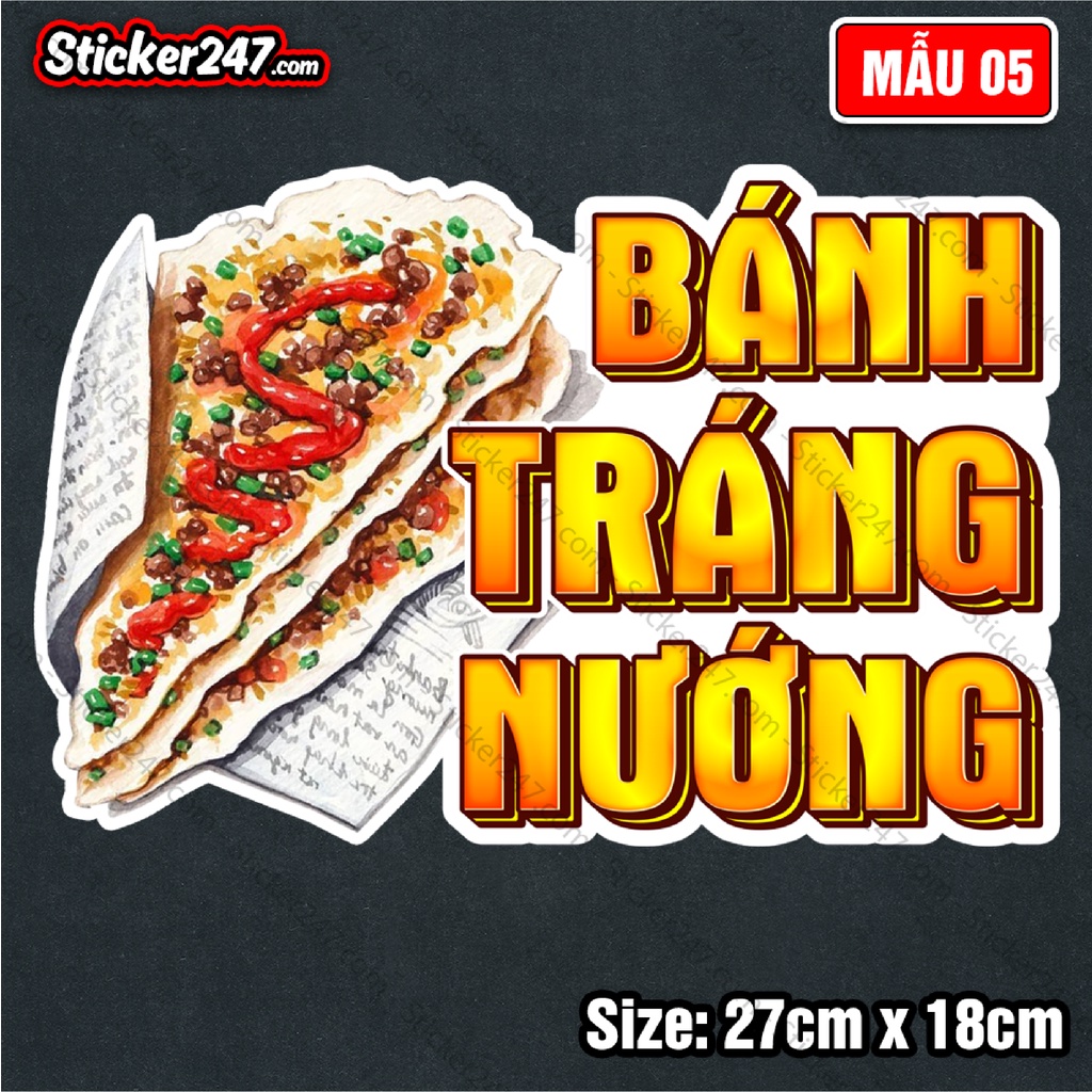 Decal khổ lớn hình cá viên chiên, bánh tráng trộn 🌈𝑭𝒓𝒆𝒆𝒔𝒉𝒊𝒑 Sticker trang trí, Decal dán tủ kính, dán tường, dán quầy...