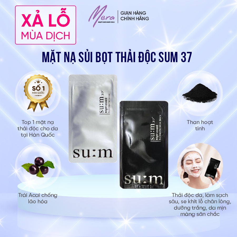 Mặt nạ sủi bọt thải độc Sum 37 2 màu