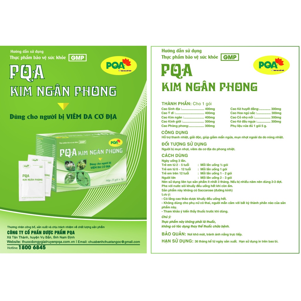 Pqa kim ngân phong- hộp 25 gói - ảnh sản phẩm 2