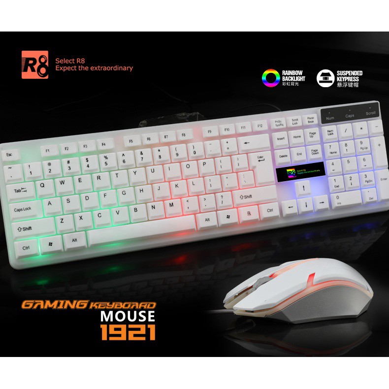 Bộ bàn phím chuột keyboard Mouse Gaming R8 1921 Led | BigBuy360 - bigbuy360.vn