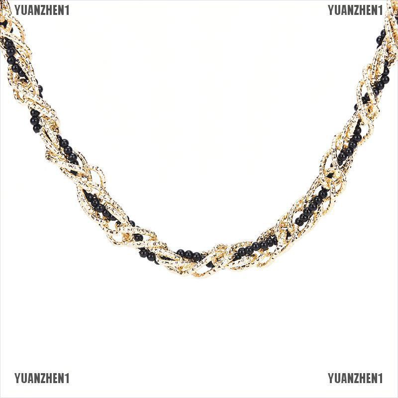 [YUANZHEN1] Thắt Lưng Nữ Dây Xích Kim Loại Vàng Đính Hạt Ngọc Trai