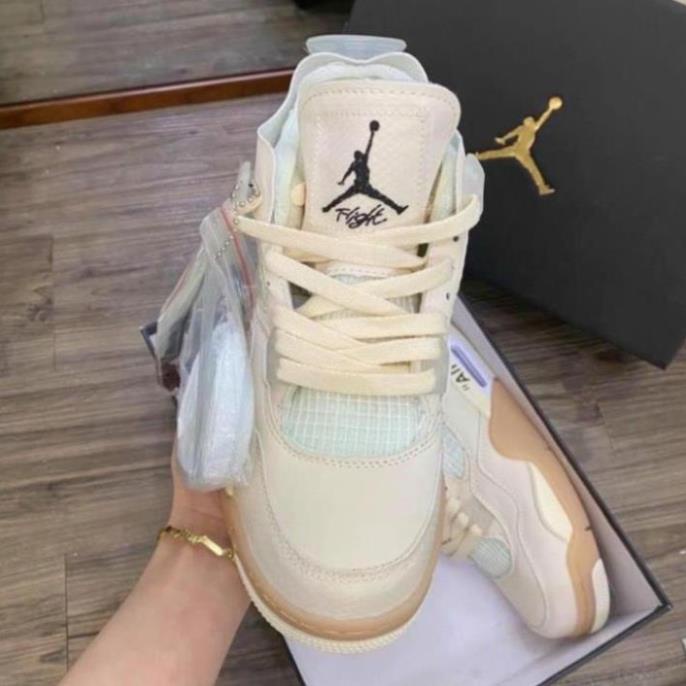 Giày thể thao Jordan 4 OFF WHITE, giày thể thao nam nữ full phụ kiện