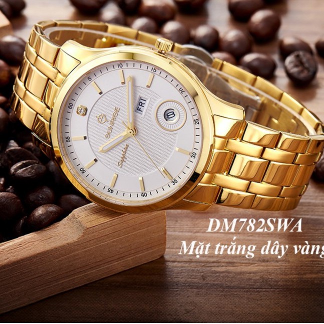 Đồng hồ nam/nữ siêu mỏng Sunrise DM782SWA/DL782SWA 2 lịch kính Sapphire chống xước | BigBuy360 - bigbuy360.vn