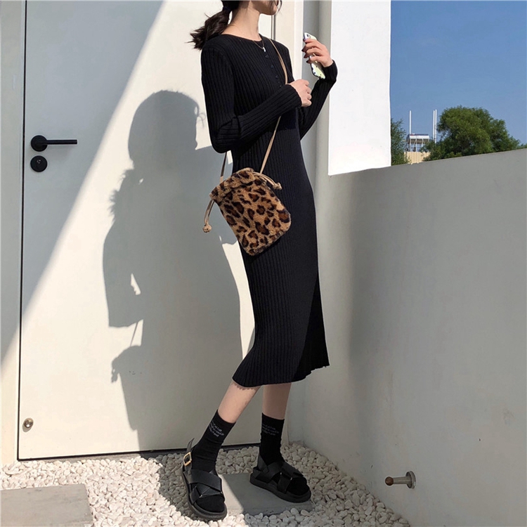 Đầm dệt kim thời trang thu đông thanh lịch cho nữ | BigBuy360 - bigbuy360.vn