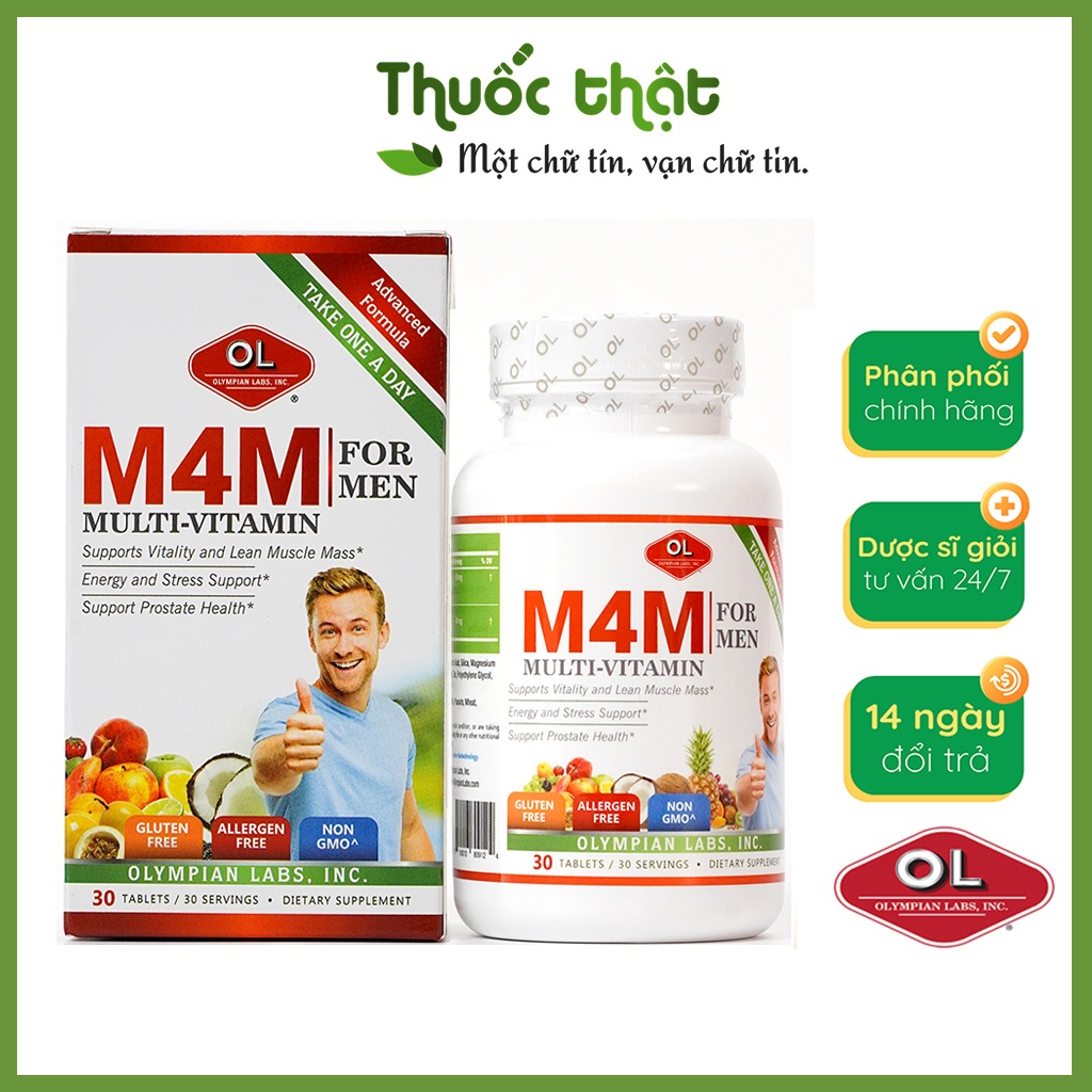 Viên Uống Bổ Sung Vitamin Khoáng Chất Tổng Hợp Cho Nam M4M Multi-vitamin For Men Lọ 30 Viên
