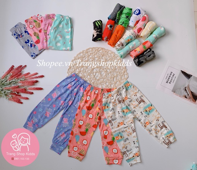 SALE !! Set 10 Quần Chục Dài Bozip Cho Bé Gái/Trai 6-17kg