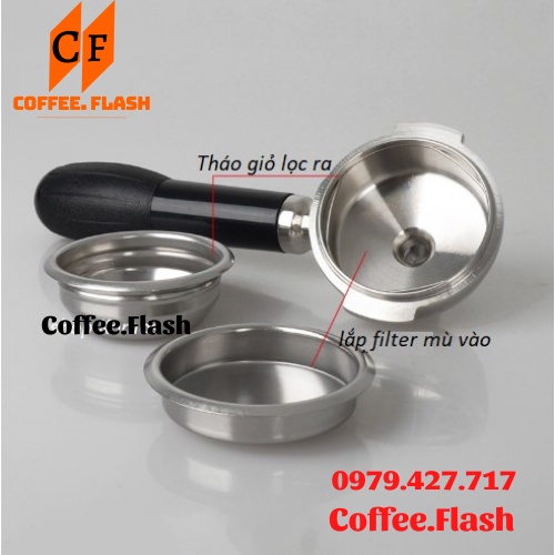Phin mù inox (filter mù inox) vệ sinh máy pha cà phê, phin mù cao su vệ sinh máy pha cà phê