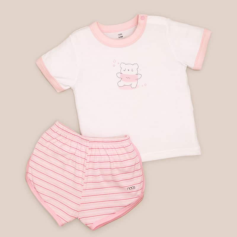 Bộ Nous cộc cài vai mùa hè bé trai bé gái size 6m đến 12m ko