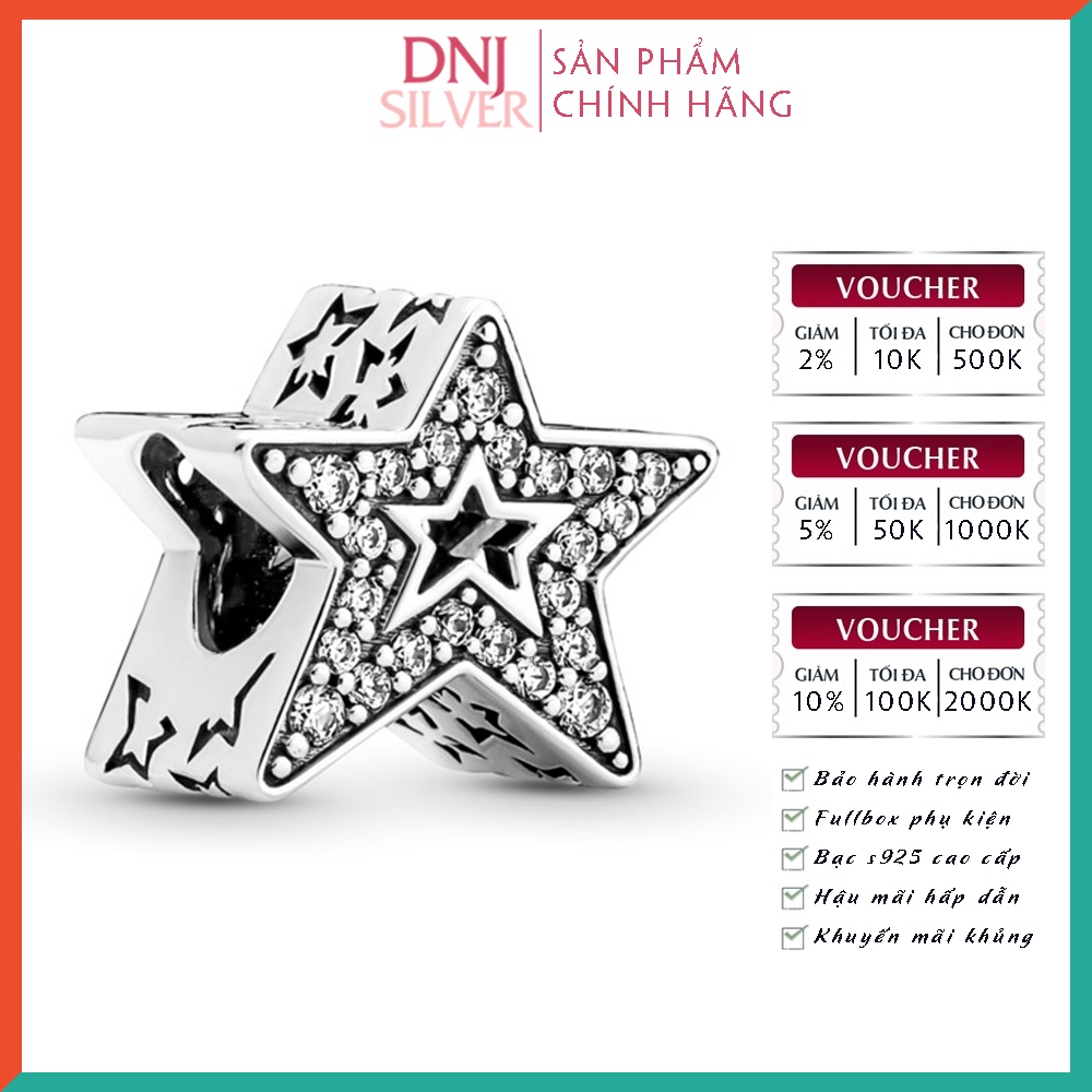 [Hàng cao cấp] Charm bạc 925 cao cấp, hàng chuẩn bạc - Charm Sparkling Asymmetric Star thích hợp để mix vòng tay charm