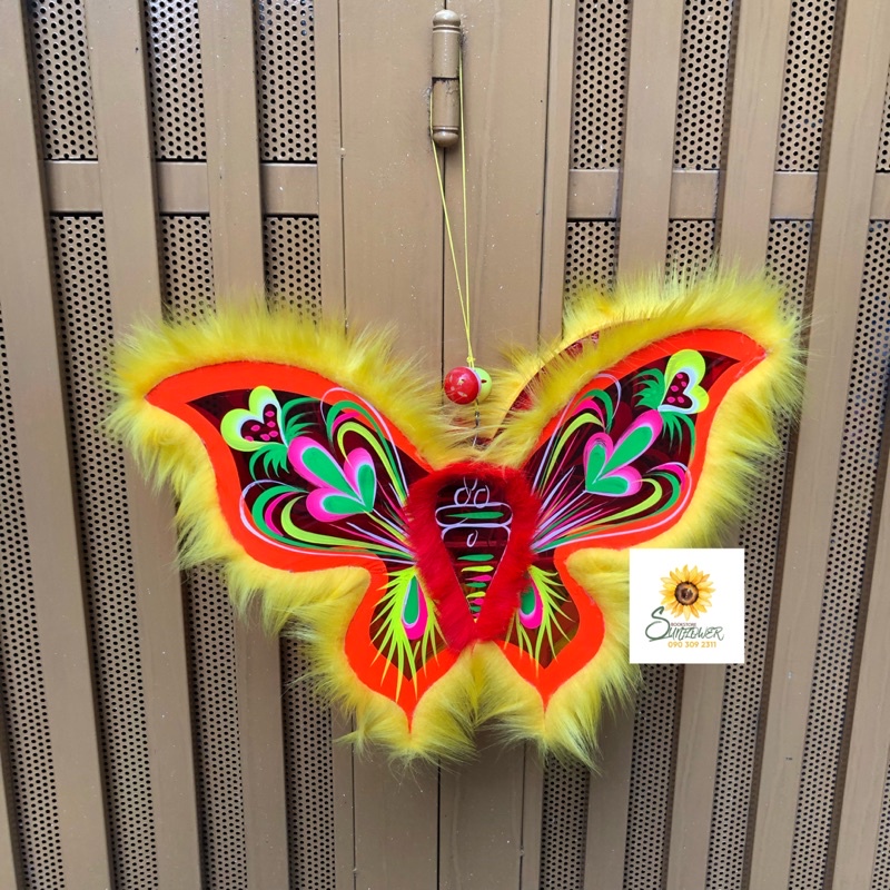 Lồng đèn trung thu giấy kiếng buom nhiều màu trang trí lông dán