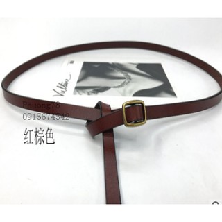 Thắt lưng nữ da thật, bản 1cm, khóa đồng