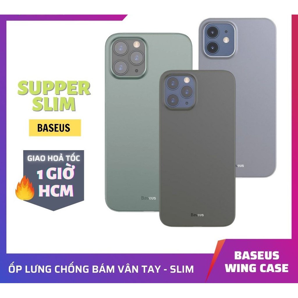 Ốp lưng siêu mỏng chống bám vân tay iPhone 12 Series Baseus Wing Case