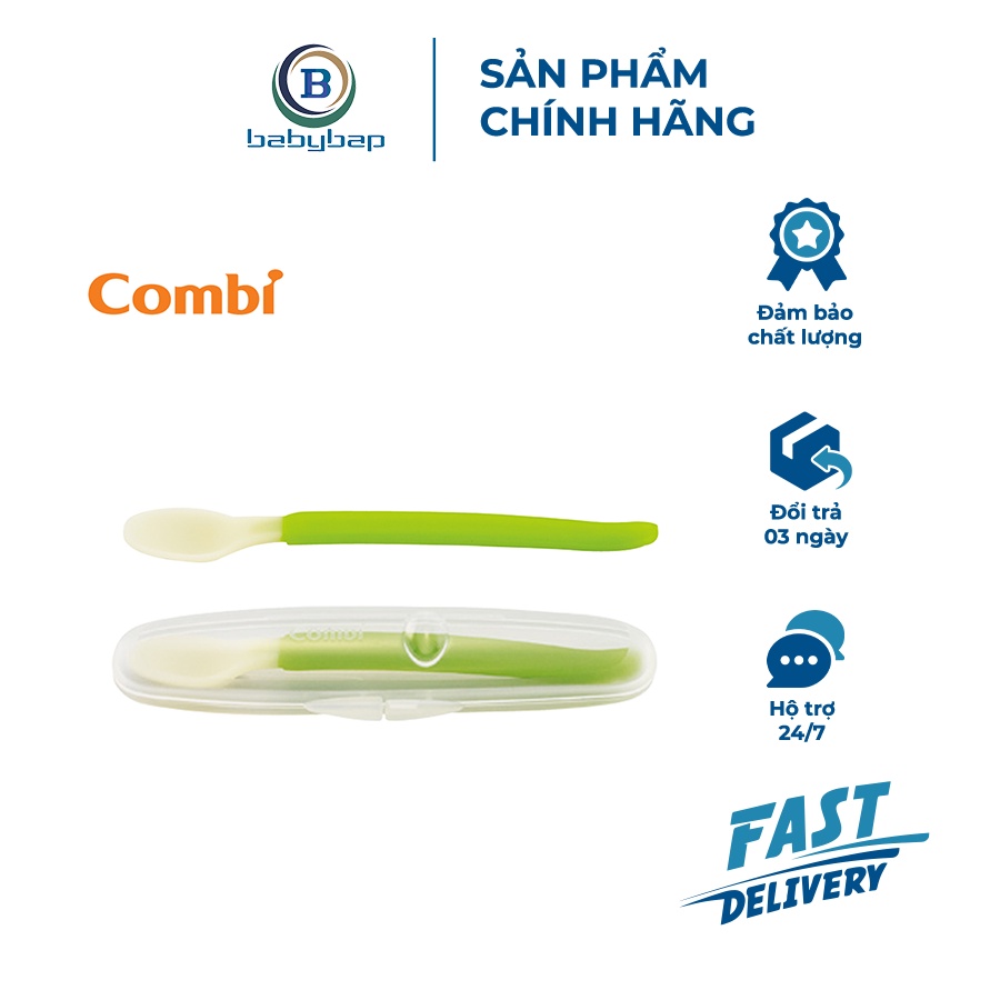 Thìa Ăn Kèm Hộp Combi Chất Liệu Nhựa An Toàn, Không Chứa BPA