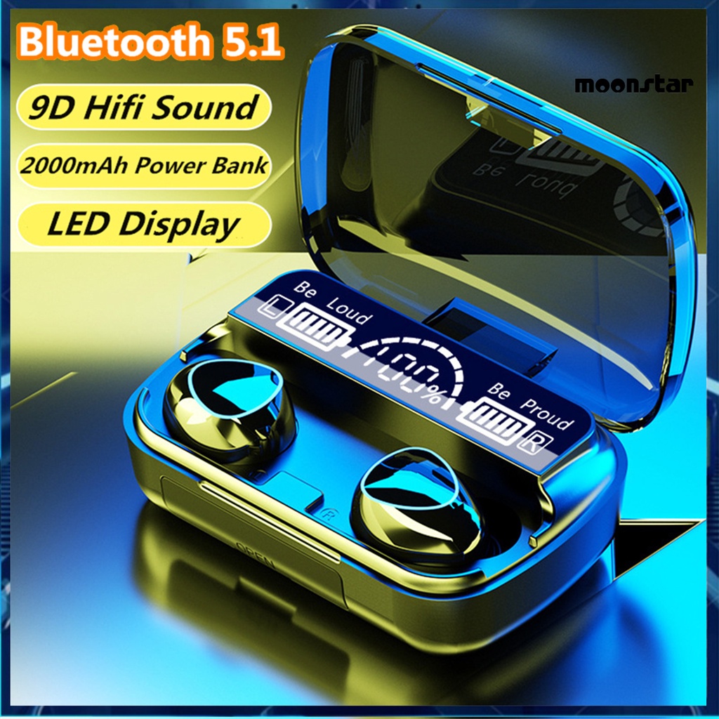 MS M10 TWS Bluetooth 5.1 In-Ear 9D Mini Touch Sports Binaural Earphones for Phones