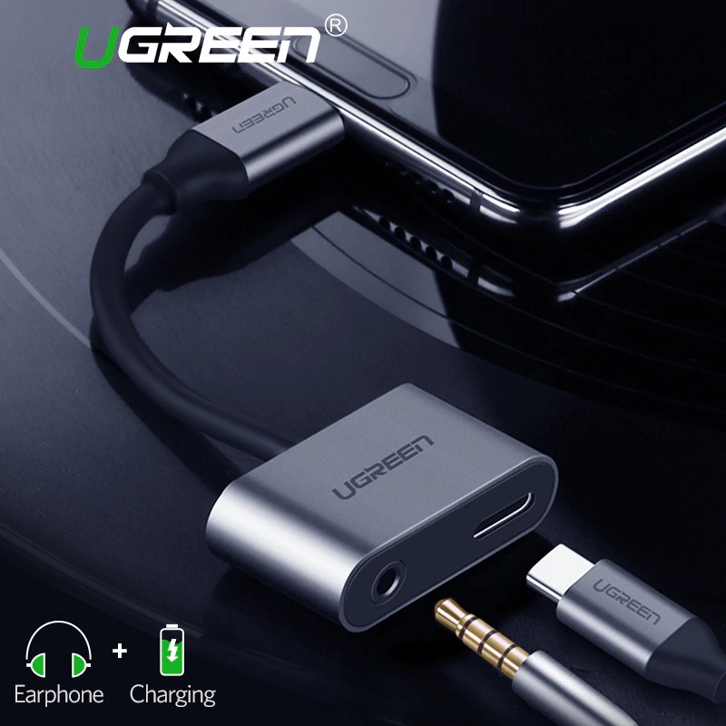 Cáp chuyển đổi Ugreen USB C sang Jack 3.5mm Type C cho Huawei Xiaomi